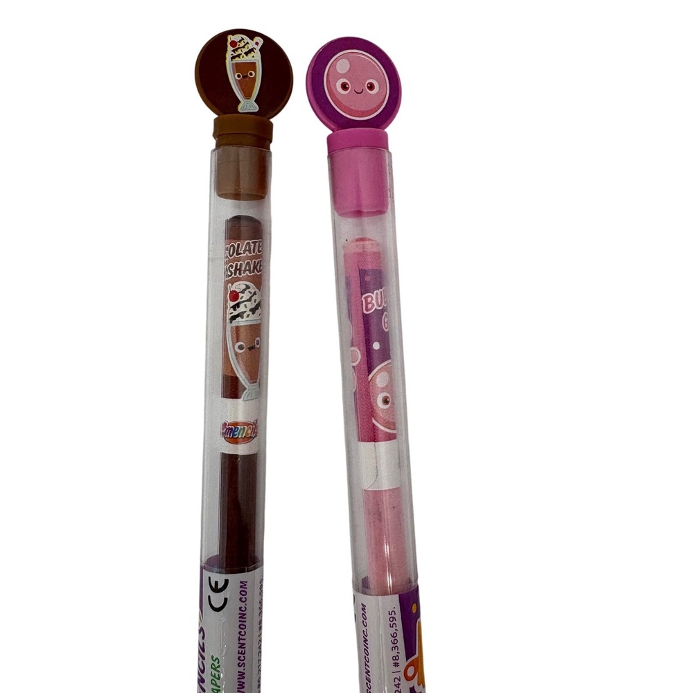 Smencils Scented Colored Pencils 2 Chocolate Milkshake Bubble Gum Recycled News